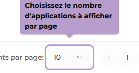 Choisissez le nombre d'applications à afficher par page
