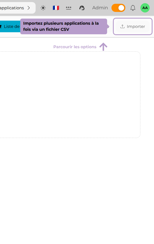Importez plusieurs applications à la fois via un fichier CSV