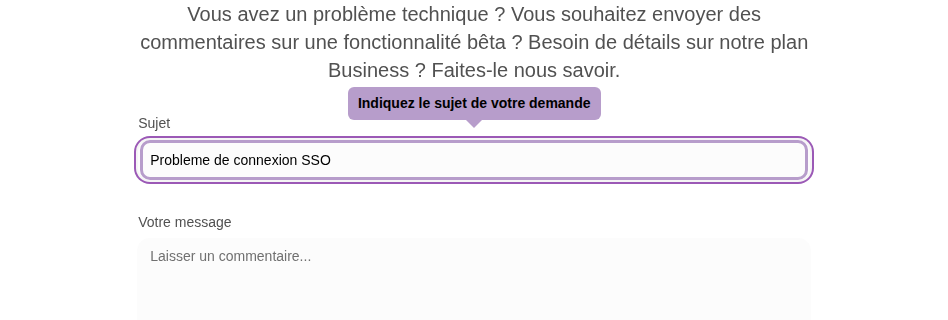 Geben Sie den Betreff Ihrer Anfrage an