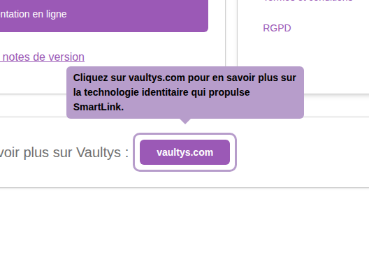 Klicken Sie auf vaultys.com, um mehr über die Identitätstechnologie zu erfahren, die SmartLink antreibt.