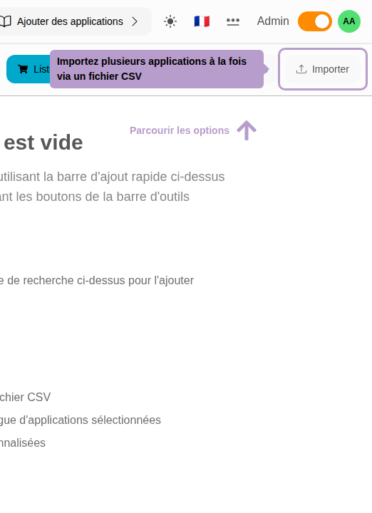 Import multiple applications at once via a CSV file