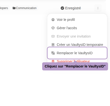 点击“替换 VaultysID”